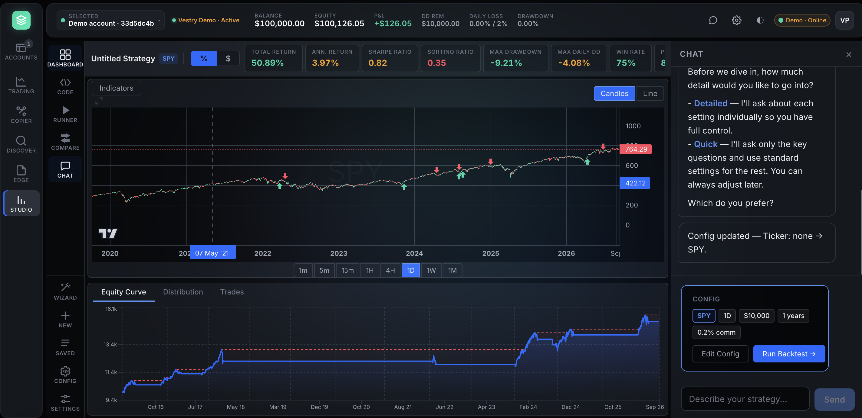 Trade Studio surface screenshot